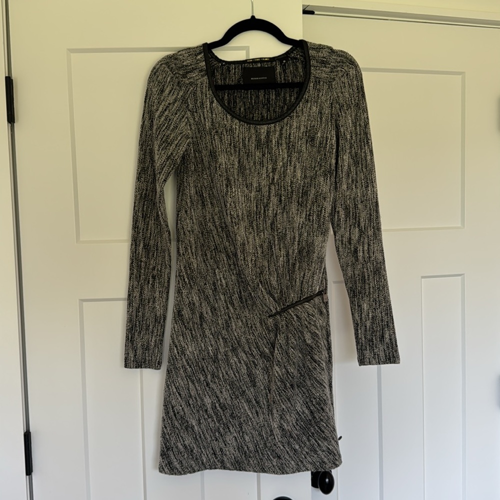 Scotch & Soda Black and Gray Long Sleeve Dress